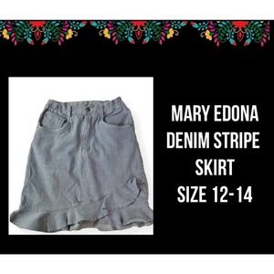 MARY EDONA | STRIPE DENIM SKIRT